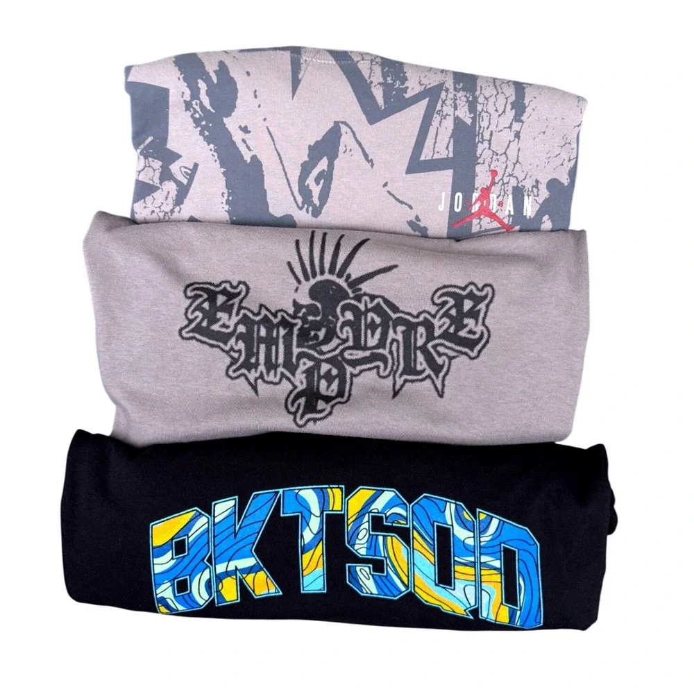 Jordan Empyre BKTSQD Graphic Tee Bundle Mens Adult Small YXL Streetwear 3pk